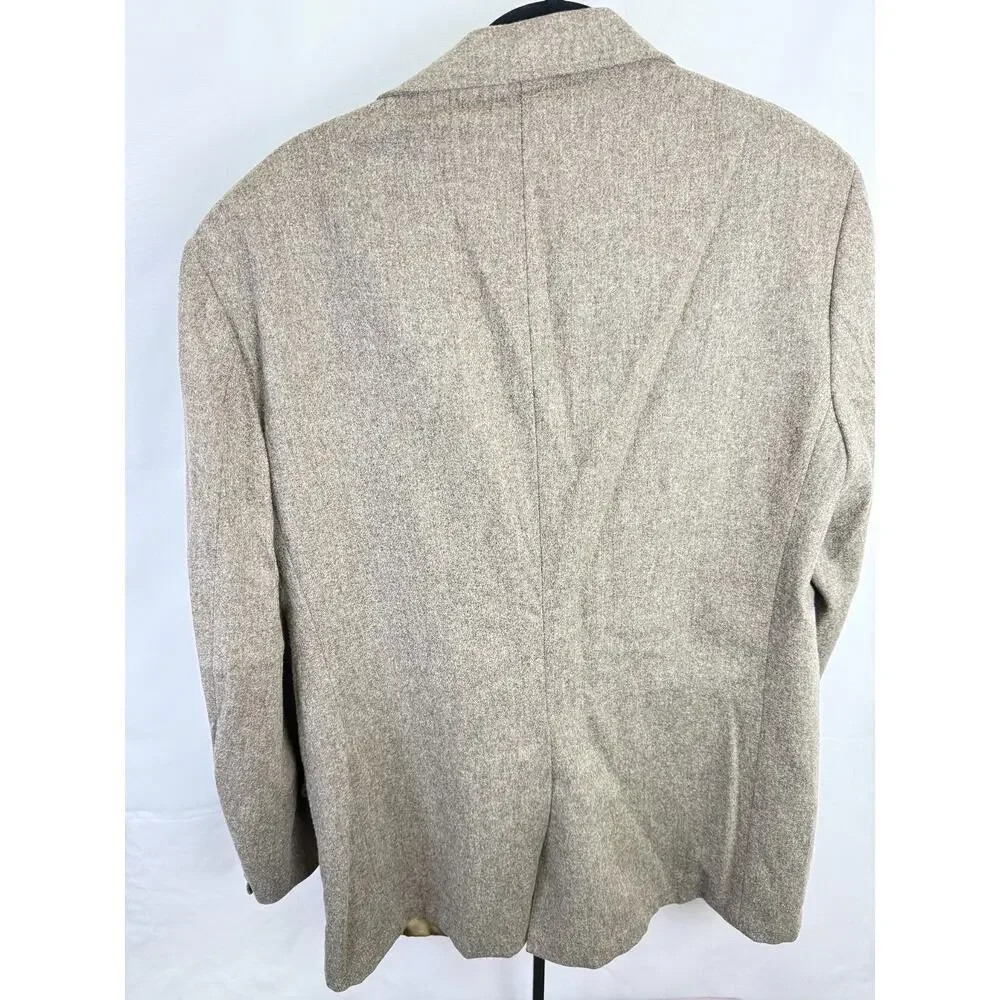 Van Julian for Dillard’s 100% Wool Sport Coat Blazer Taupe Classic Fit Men’s L
